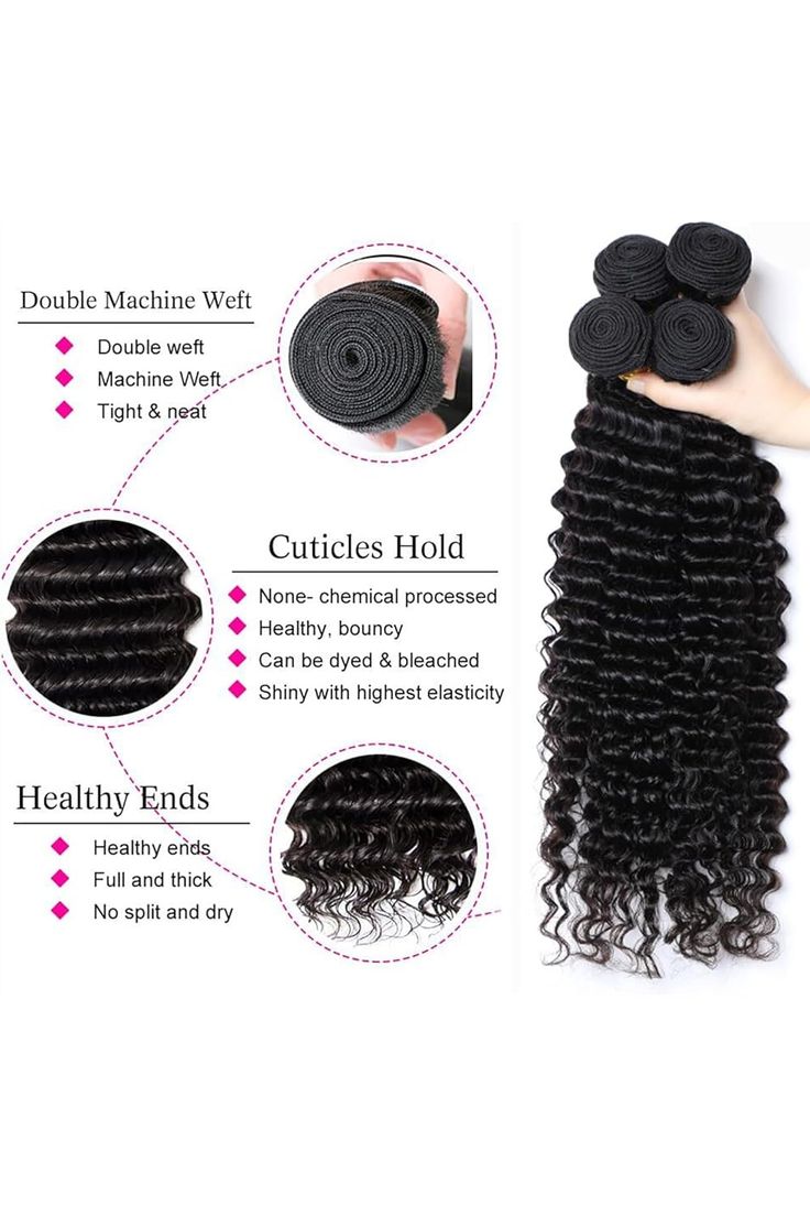 MsDeein Deep Wave 100% Human Hair Extension
