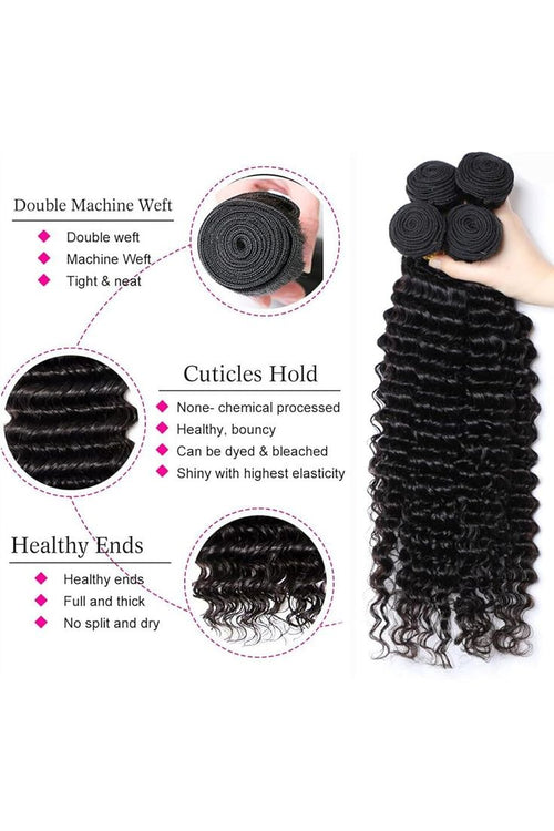 MsDeein Deep Wave 100% Human Hair Extension