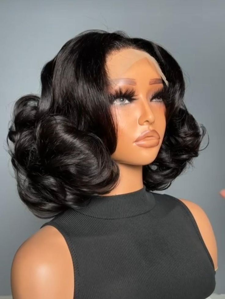 MsDeein Hair Egg Curl 200% Density 13X4 Water Wig (Black)