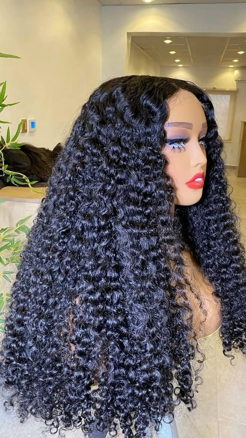 MsDeein Hair Burmese Curl 200% Density 13X4 Wig (Black)
