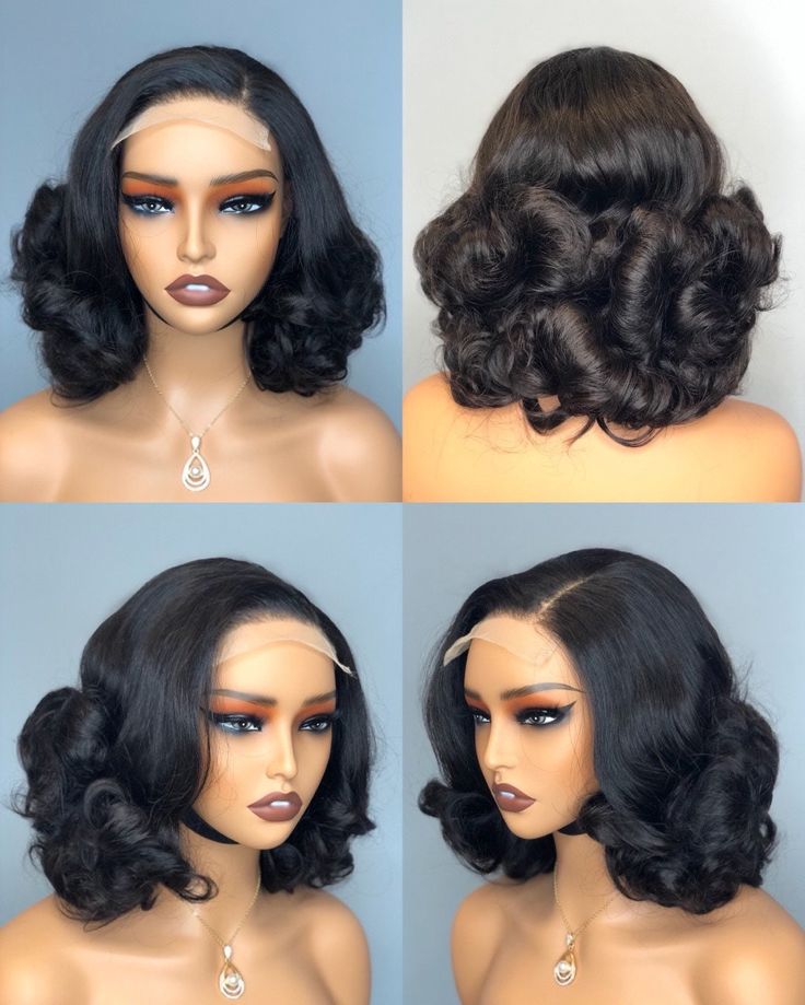 MsDeein Hair Egg Curl 200% Density 13X4 Water Wig (Black)