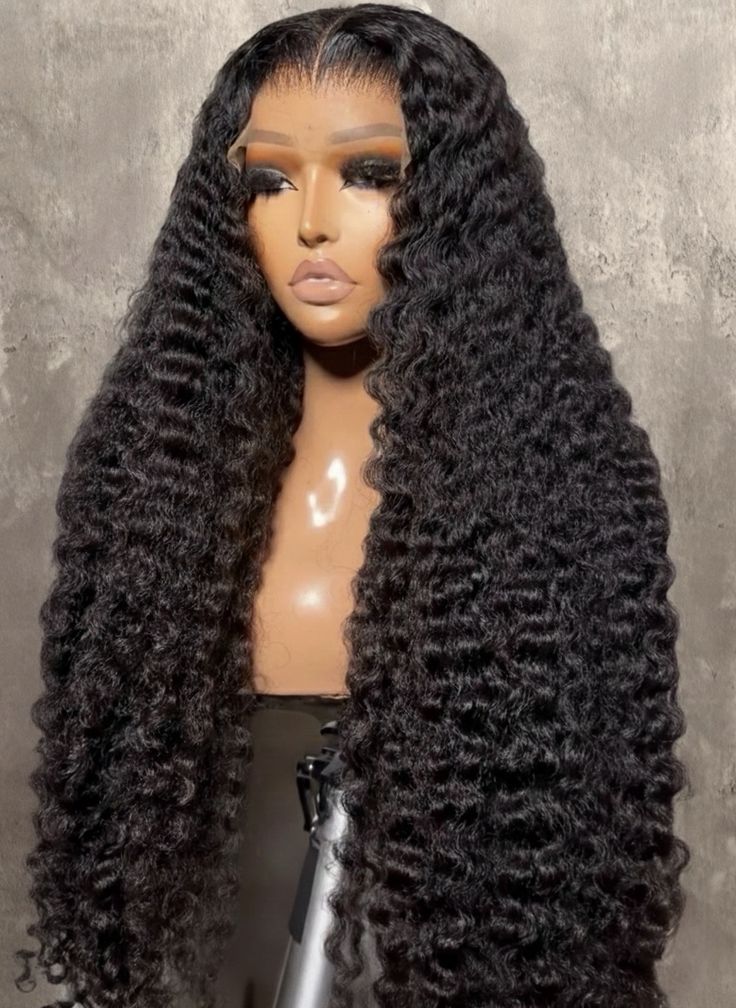 MsDeein Hair Burmese Curl 200% Density 13X4 Wig (Black)