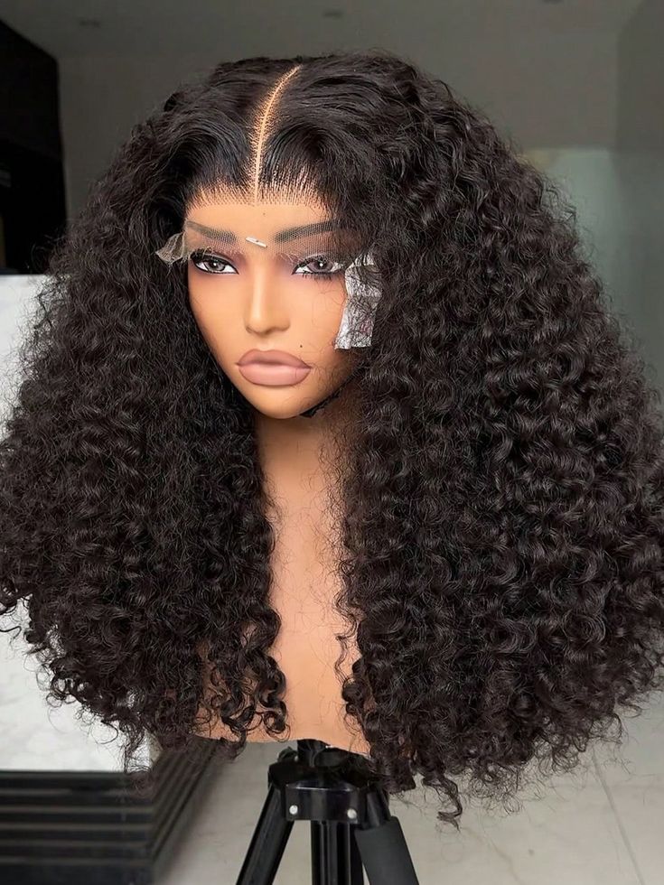 MsDeein Hair Burmese Curl 200% Density 13X4 Wig (Black)