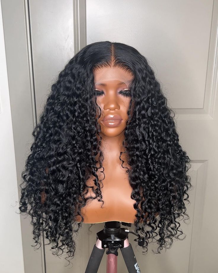 MsDeein Hair Burmese Curl 200% Density 13X4 Wig (Black)
